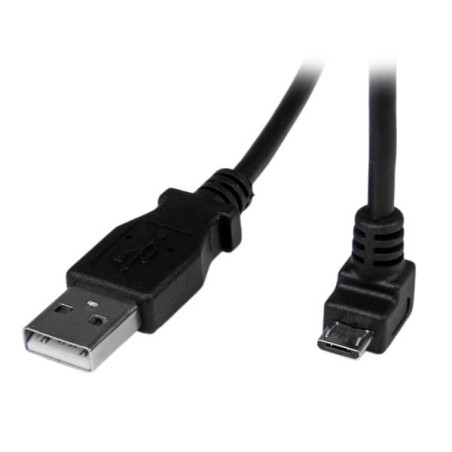 StarTech.com Cable Adaptador 2m USB A Macho a Micro USB B Macho Acodado en Ángulo hacia Abajo para Teléfono Móvil