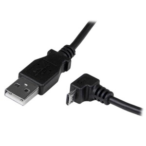 StarTech.com Cable Adaptador 2m USB A Macho a Micro USB B Macho Acodado en Ángulo hacia Abajo para Teléfono Móvil