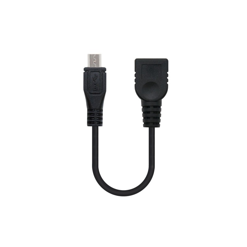 Nanocable CABLE USB 2.0 OTG, TIPO MICRO B M-A H, NEGRO, 15 CM