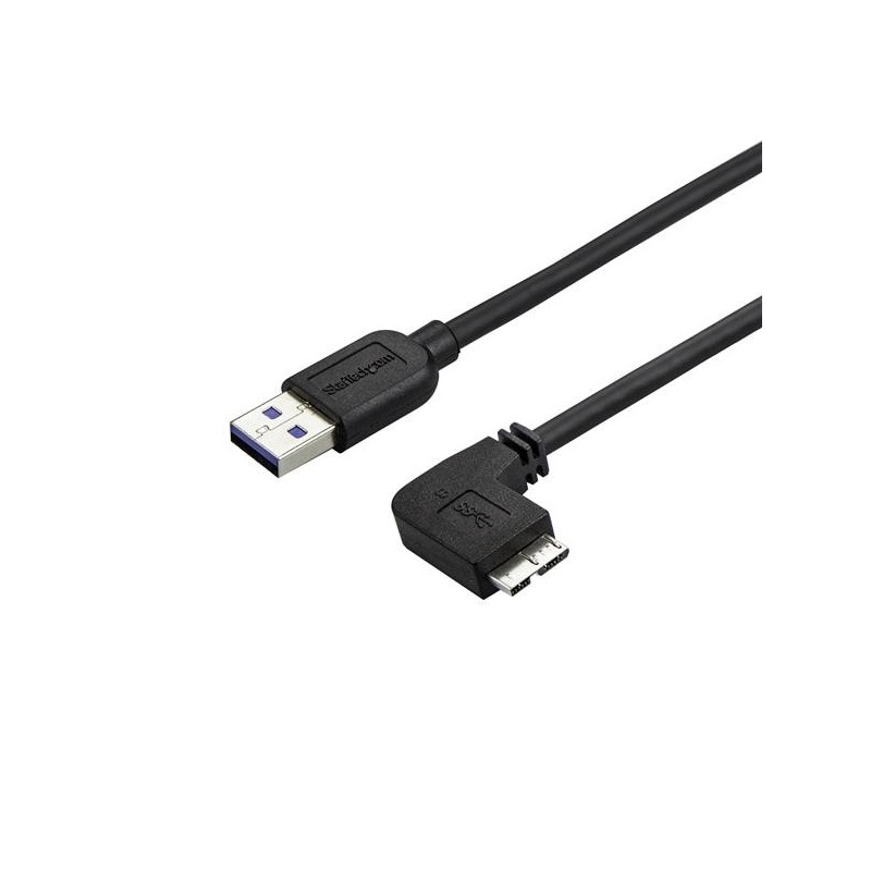 StarTech.com Cable delgado de 0,5m Micro USB 3.0 acodado a la derecha a USB A