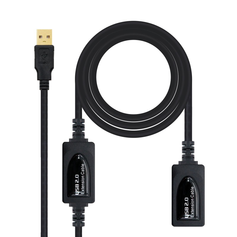 Nanocable CABLE USB 2.0 PROLONGADOR CON AMPLIFICADOR, TIPO A M-A H, 10 M
