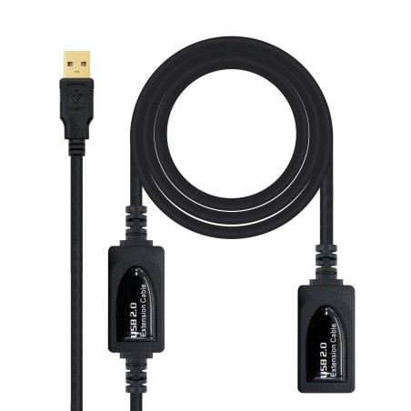 Nanocable CABLE USB 2.0 PROLONGADOR CON AMPLIFICADOR, TIPO A M-A H, 10 M