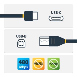 StarTech.com Cable de 2m USB-C a USB B Macho a Macho - Cable USB Tipo C a USB B USB 2.0