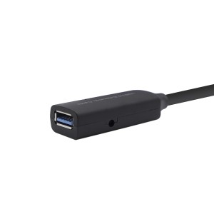 AISENS Cable USB 3.0 Prolongador con amplificador y alim., Tipo A M-A H, Negro, 10m