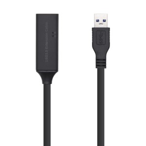 AISENS Cable USB 3.0 Prolongador con amplificador y alim., Tipo A M-A H, Negro, 10m