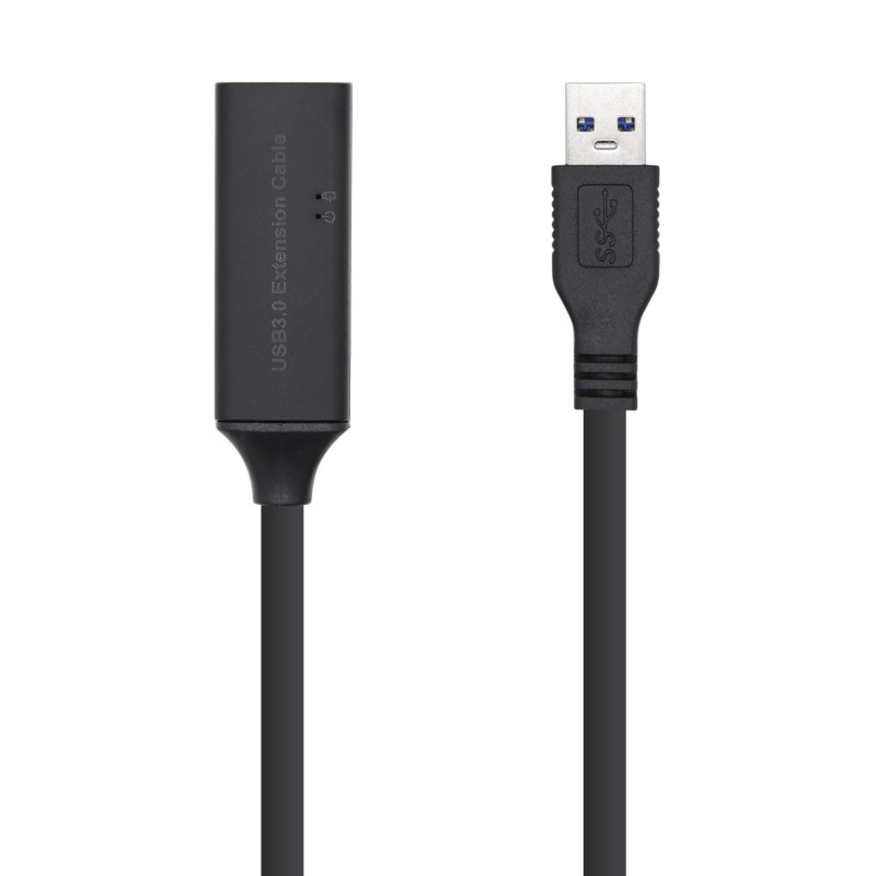 AISENS Cable USB 3.0 Prolongador con amplificador y alim., Tipo A M-A H, Negro, 15m