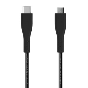 AISENS Cable USB 2.0 3A, tipo USB C M - micro B M, Negro, 2.0 m