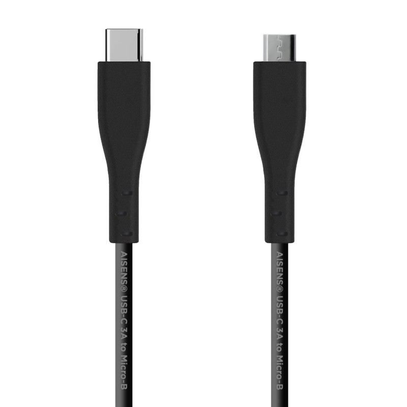 AISENS Cable USB 2.0 3A, tipo USB C M - micro B M, Negro, 2.0 m