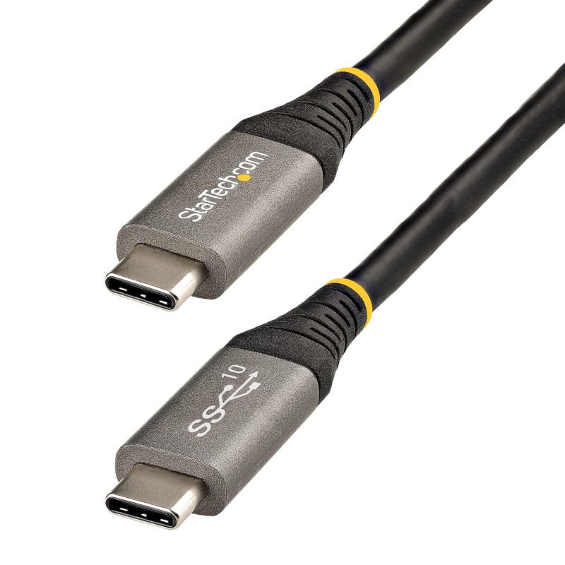 StarTech.com Cable de 1m USB-C de 10Gbps - Cable USB Tipo C Certificado por USB-IF - Cable USB TipoC USB 3.2 Gen 2 - Con Carga