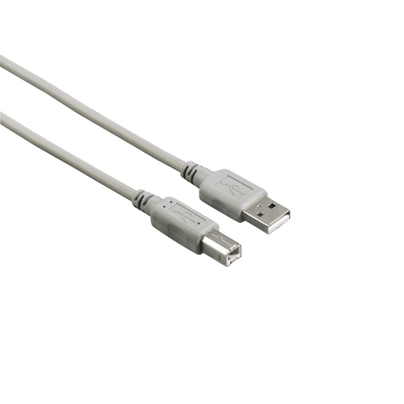 Hama | Cable para PC de USB A a USB B, 2.0, 480MBs, 1,5m S B, Color gris