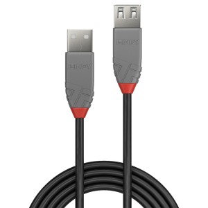 Lindy 36704 cable USB USB 2.0 3 m USB A Negro, Gris