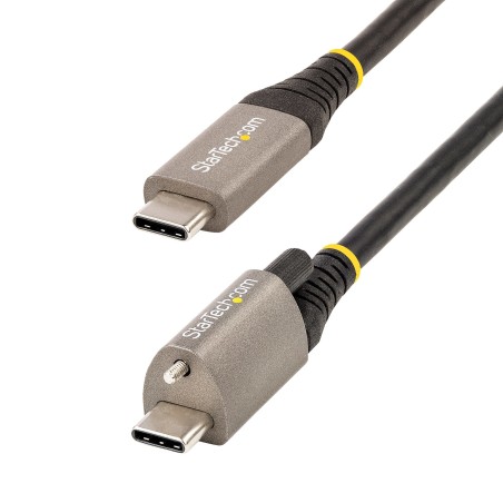 StarTech.com Cable de 50cm USB-C con Tornillo Superior de Fijación -10Gbps - Cable Tipo C USB 3.2 Gen 2 - con Carga por Entrega
