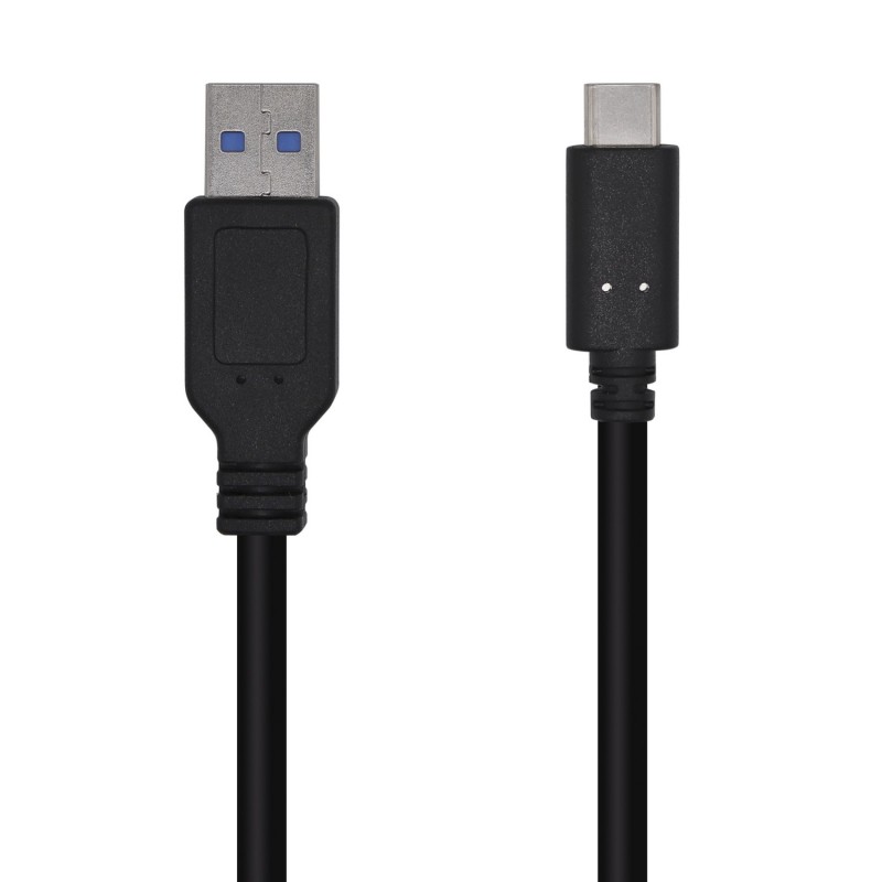 AISENS Cable USB 3.1 Gen 2 10 Gbps 3 A, Tipo C M-A M, Negro, 0.5m