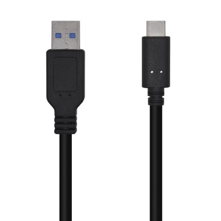 AISENS Cable USB 3.1 Gen 2 10 Gbps 3 A, Tipo C M-A M, Negro, 0.5m
