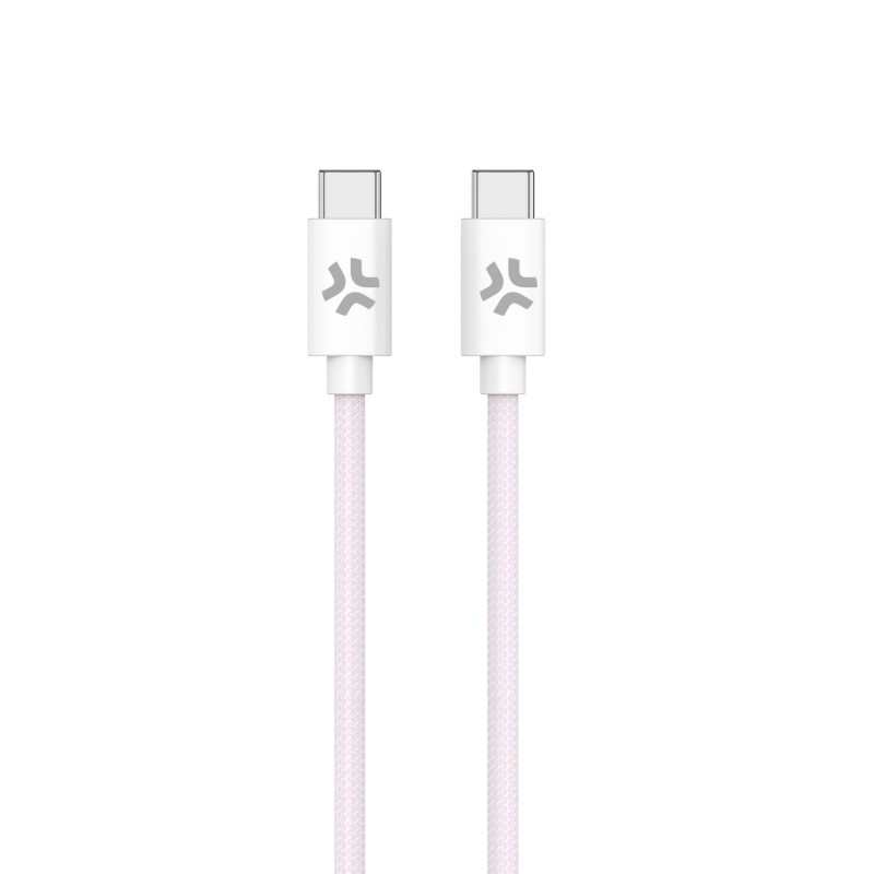 Celly USBCUSBCCOTTPK cable USB 1,5 m USB C Rosa, Blanco