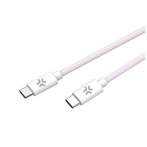 Celly USBCUSBCCOTTPK cable USB 1,5 m USB C Rosa, Blanco
