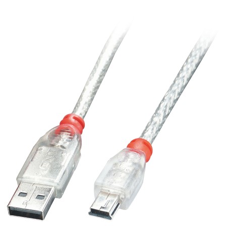 Lindy 41780 cable USB USB 2.0 0,2 m USB A Mini-USB B Transparente