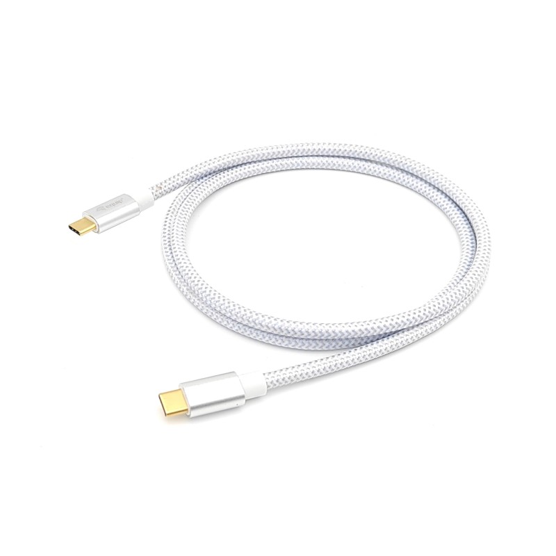 Equip 128356 Cable USB 3.2 Gen 2 C a C, M M, 1,0m, PD 100W , 4K 60Hz, 10Gbps, Blanco