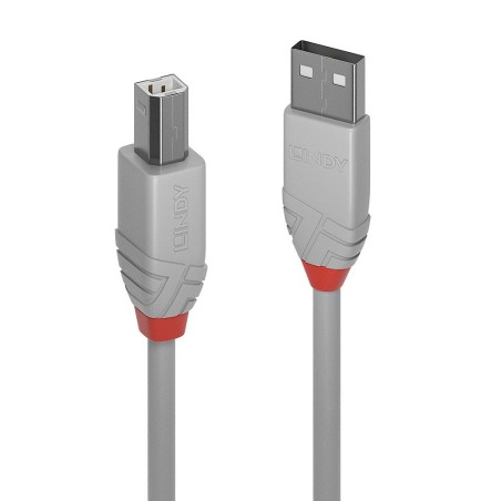 Lindy 36683 cable USB USB 2.0 2 m USB A USB B Gris
