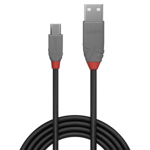 Lindy 36734 cable USB USB 2.0 3 m USB A Micro-USB B Negro, Gris