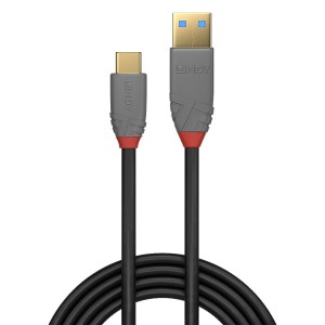 Lindy 36912 cable USB USB 3.2 Gen 2 (3.1 Gen 2) 1,5 m USB C USB A Negro, Gris