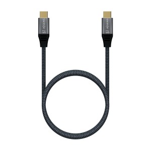 AISENS Cable USB 3.2 Gen2x2 Aluminio 20Gbps 8K@30Hz 5A 100W E-Mark, Tipo USB-C M-USB-C M, Gris, 0.6 m