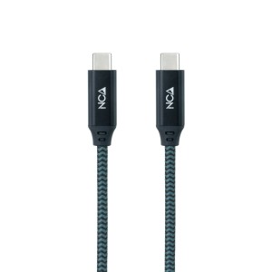 Nanocable Cable USB 3.2 Gen2x2 20Gbps 5A 100W 4K 60Hz USB-C M-USB-C M, Gris Negro, 0.5 m