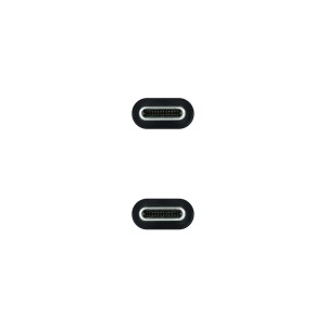 Nanocable Cable USB 3.2 Gen2x2 20Gbps 5A 100W 4K 60Hz USB-C M-USB-C M, Gris Negro, 0.5 m