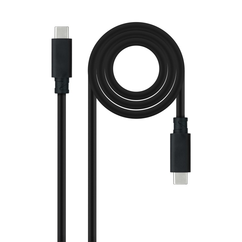 Nanocable Cable USB 3.1 Gen2 10Gbps 5A, 4K 60Hz, USB-C M-USB-C M, Negro, 2 m