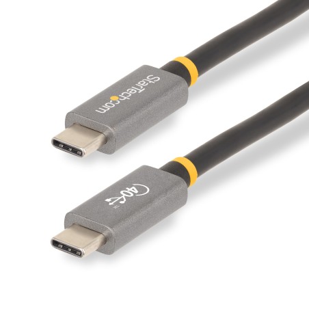 StarTech.com Cable USB4 de 1m - Cable USB-C Certificado USB-IF 40Gbps - Cable USB Tipo C - Power Delivery PD de 100W 5A - Modo