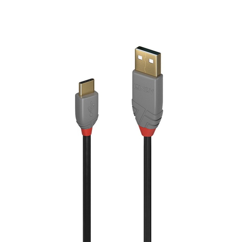 Lindy 36885 cable USB USB 2.0 0,5 m USB A USB C Negro, Gris