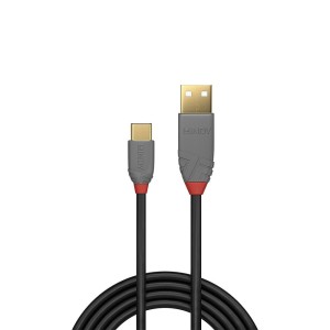 Lindy 36886 cable USB USB 2.0 1 m USB A USB C Negro, Gris