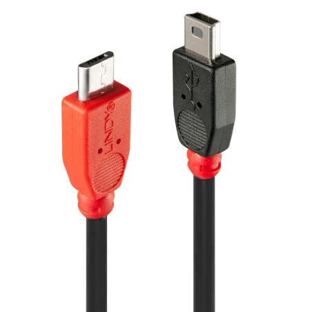 Lindy 31717 cable USB USB 2.0 0,5 m Mini-USB B Micro-USB B Negro, Rojo