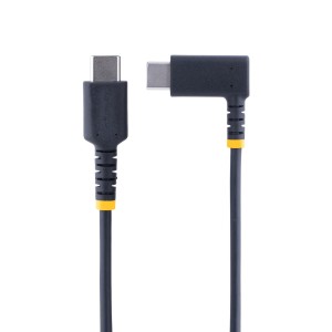 StarTech.com Cable 1m USB C Acodado - en Ángulo Recto - PD 60W - 3A - Cable USB-C de Carga Rápida - de Alta Resistencia - USB