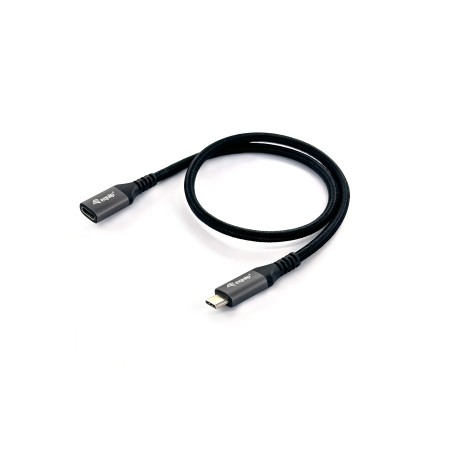 Equip 128370 Cable de extensión USB 3.2 Gen 2 C a C, M F, 0,5m, 4K 60Hz, 10Gbps, Negro