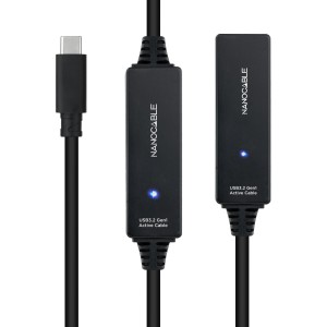 Nanocable 10.01.1312 cable USB USB 3.2 Gen 1 (3.1 Gen 1) 10 m USB C Negro