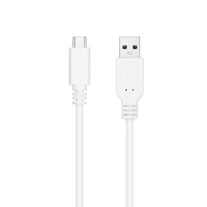 Nanocable Cable USB 3.1, Gen2 10 Gbps 3A, tipo USB-C M-A M, Blanco, 0.5 m