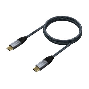 AISENS – USB 3.2 Gen2x2 Aluminum Cable 20Gbps 8K@30Hz 5A 100W E-Mark, Type USB-C M-USB-C M, Grey, 1.5 m