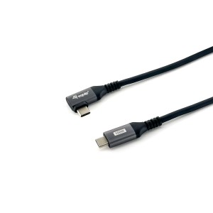 Equip 128891 Cable USB 2.0 C a C en ángulo de 90°, M M, 1,0 m, PD 100 W, negro