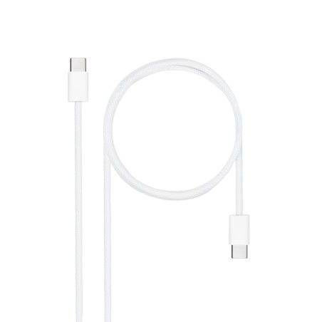 Nanocable Cable USB-C 2.0 60W 3A, USB-C M-USB-C M, Blanco, 1 m