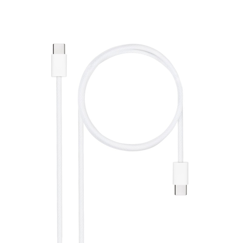 Nanocable Cable USB-C 2.0 60W 3A, USB-C M-USB-C M, Blanco, 2 m