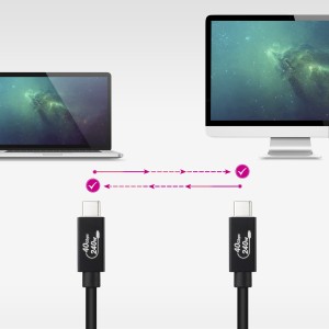 Nanocable Cable USB 4 Gen 3x2 40Gbps 5A 240W, USB-C M-USB-C M, Negro, 1.8 m