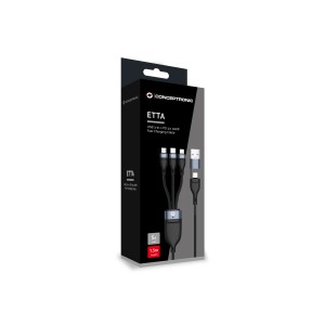 Conceptronic ETTA06B15 cable USB USB 2.0 1,5 m USB C USB C Micro-USB B Lightning Negro