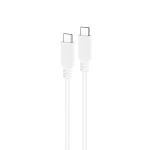 Nanocable Cable USB 2.0 3A, tipo USB-C M-USB-C M, Blanco, 1 m