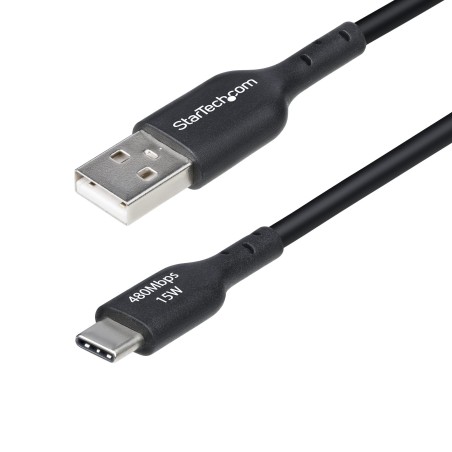 StarTech.com Cable de Carga USB-A a USB-C de 2m - Cable de Carga USB Tipo C - Carga Rápida de 3A - Cable de Transferencia de