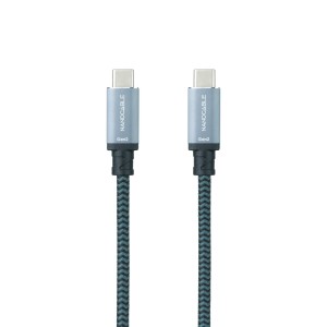 Nanocable Cable USB 3.2 Gen2x2 20Gbps 5A 100W, 4K 60Hz, USB-C M-USB-C M, Gris Negro, 3 m