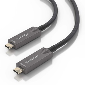AISENS - Cable USB 3.1 Gen2 10Gbps AOC 4K@60Hz 3A 60W E-Marker, tipo USB-C M-USB-C M, Negro, 7.5m