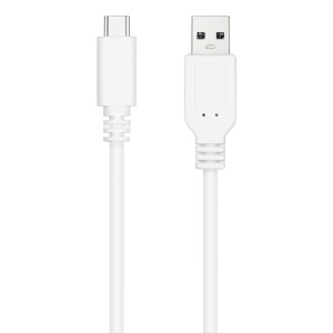 Nanocable Cable USB 2.0 3A, tipo USB-C M-A M, Blanco, 1 m