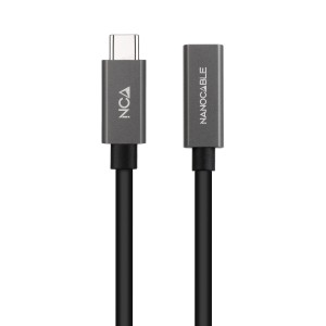 Nanocable Cable Prolongador USB-C 3.2 Gen2x2 20Gbps 3A, 4K 60Hz, USB-C M-USB-C H, Negro, 1.5 m