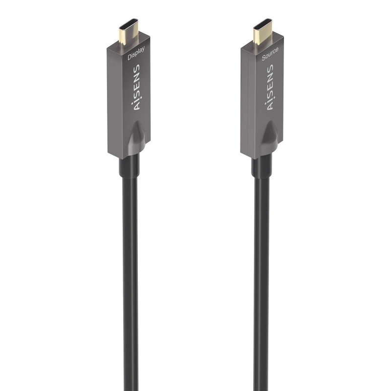 AISENS - Cable USB 3.1 Gen2 10Gbps AOC 4K@60Hz 3A 60W E-Marker, tipo USB-C M-USB-C M, Negro, 10m